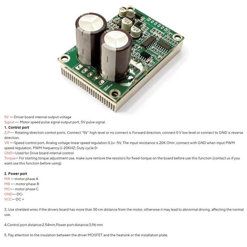 Y43A-JYQD-V6.5E 36V-72V BLDC M - đánh giá và giá Motor Driver Module