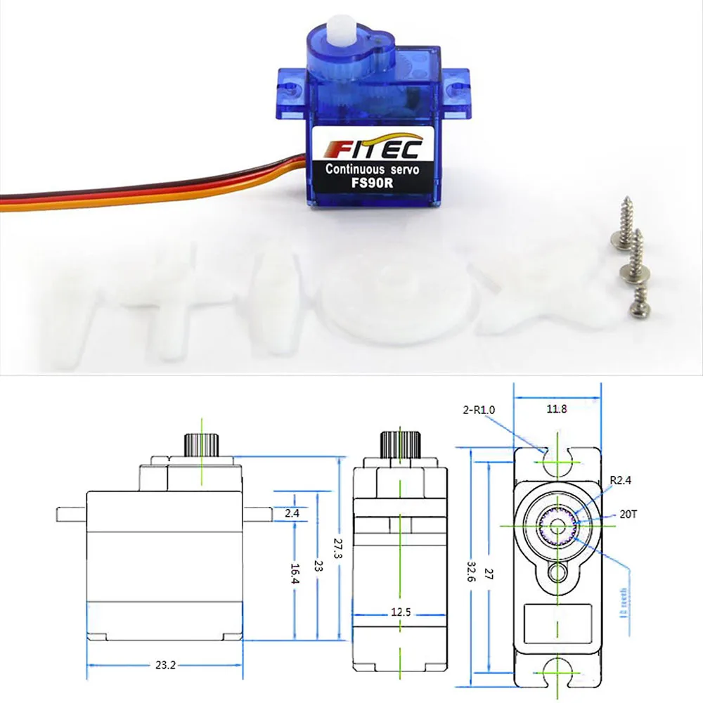 Feetech Mini FS90R Micro Servo - đánh giá và giá Micro Servo