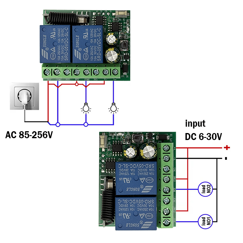 DC 9V 12V 24V AC 85-250V 2CH R - đánh giá và giá Motor Driver Module
