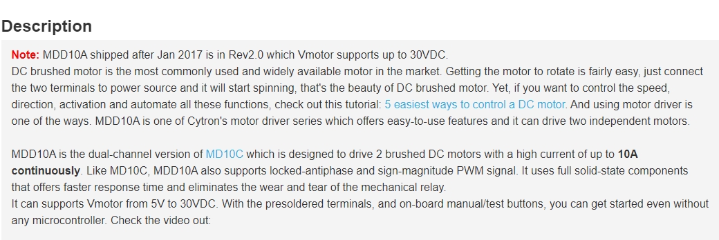 MDD10A 10Amp 5V-30V DC Motor D - đánh giá và giá Motor Driver Module