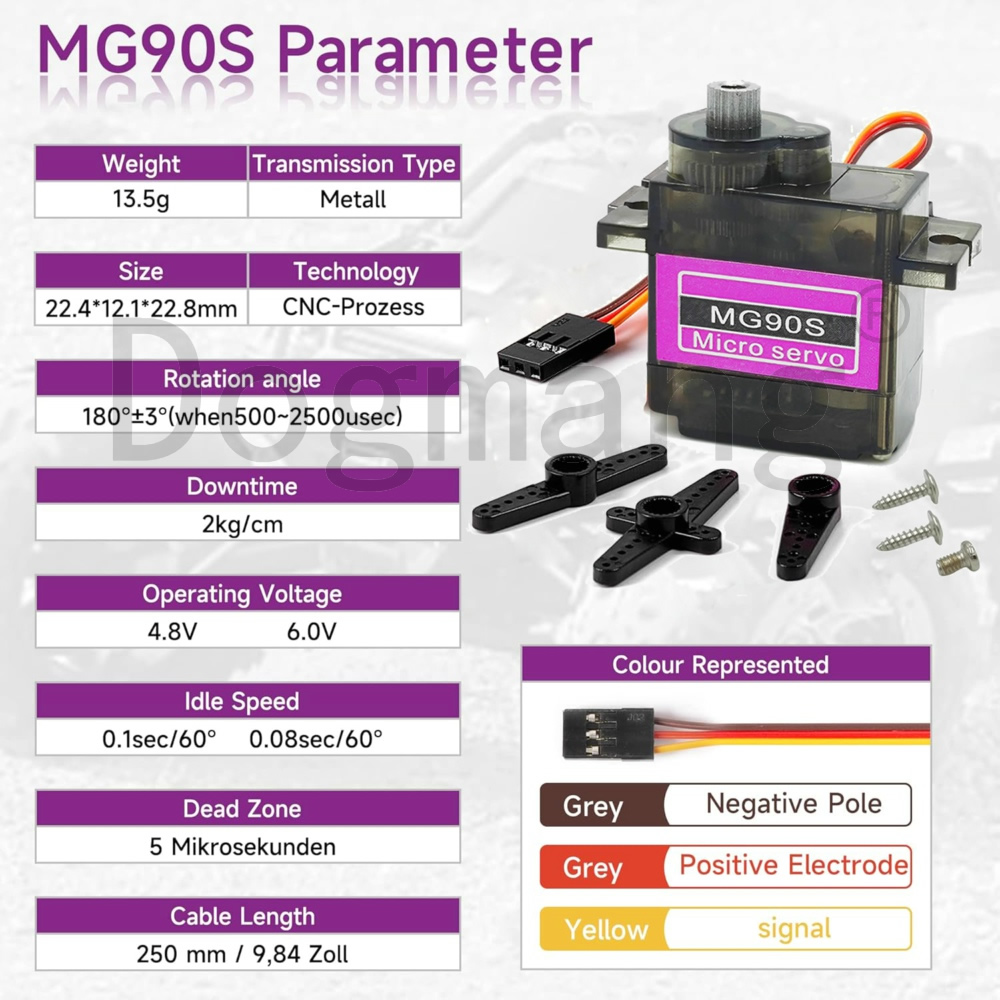 MG90S Servo 1/2/4/10/20/50 Pcs - đánh giá và giá Micro Servo