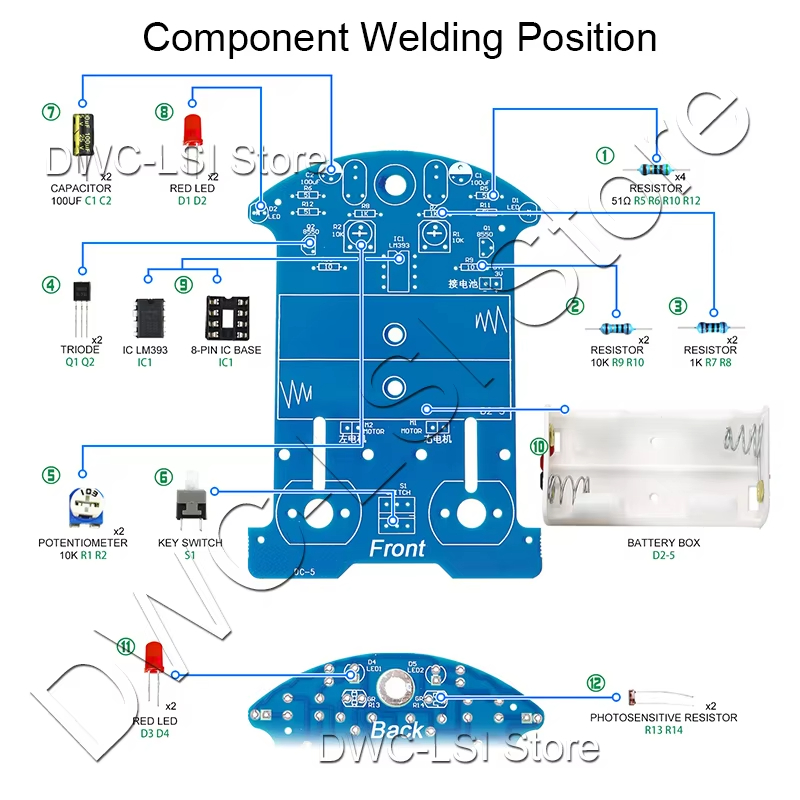 Practice Soldering Learning El - đánh giá và giá Line Follower Robot