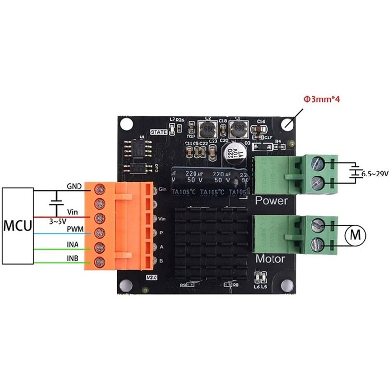 AT02-12V 24V 16A High-Power DC - đánh giá và giá Motor Driver Module
