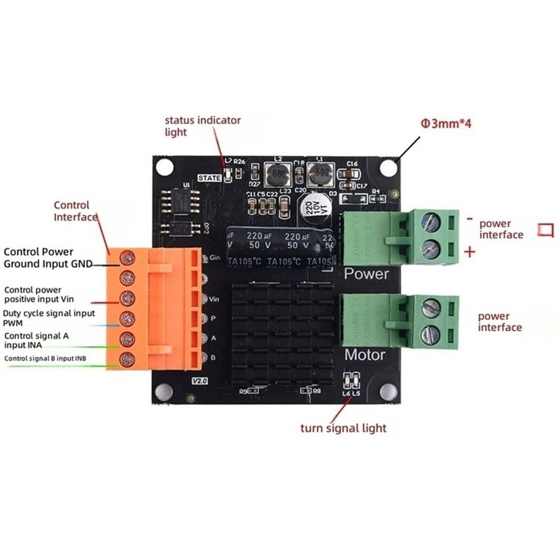 AT02-12V 24V 16A High-Power DC - đánh giá và giá Motor Driver Module