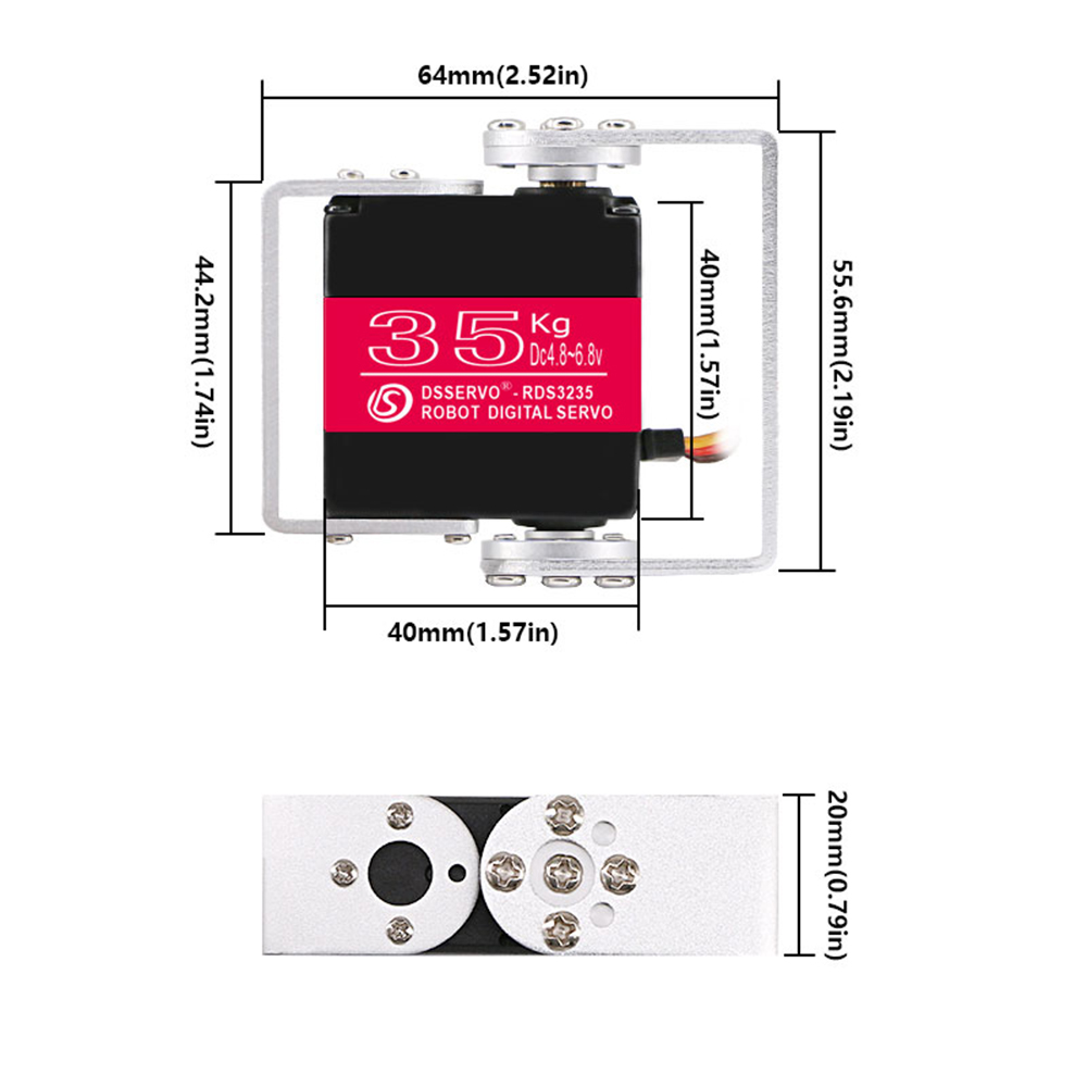 35KG Robot Digital Servo 4.8-6 - đánh giá và giá Servo Bracket